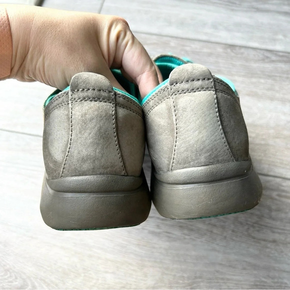 Dansko Grey Suede Leather Turquoise Trim Sneakers - Picture 8 of 15